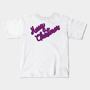 Flashy purple Christmas sign Kids T-Shirt